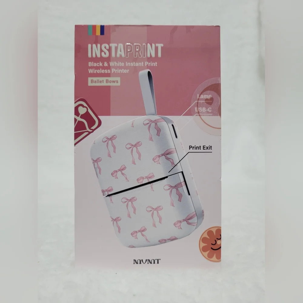Instaprint Pink Bow Patter Wireless Instant Printer